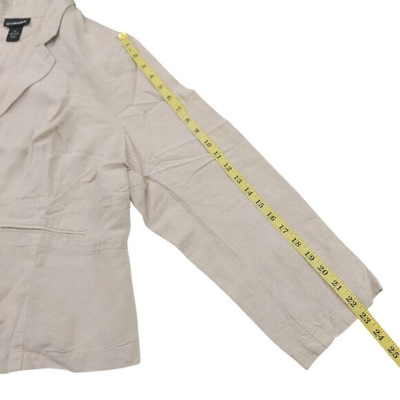 Lane Bryant Linen Blend Jacket Blazer Womens 20 Beige Two Button Work Casual - Picture 11 of 13